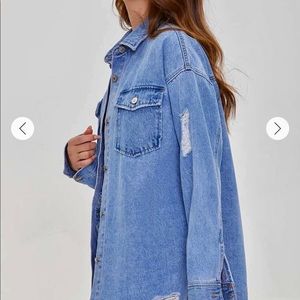 Forever21 Denim Distressed Jacket Size S, NWT
